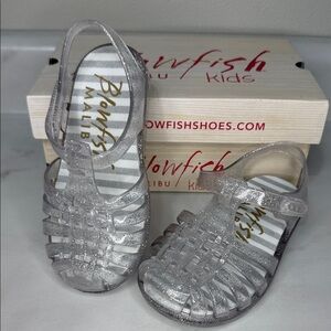 Blowfish Kids Clear Silver Glitter Jelly Sandals
